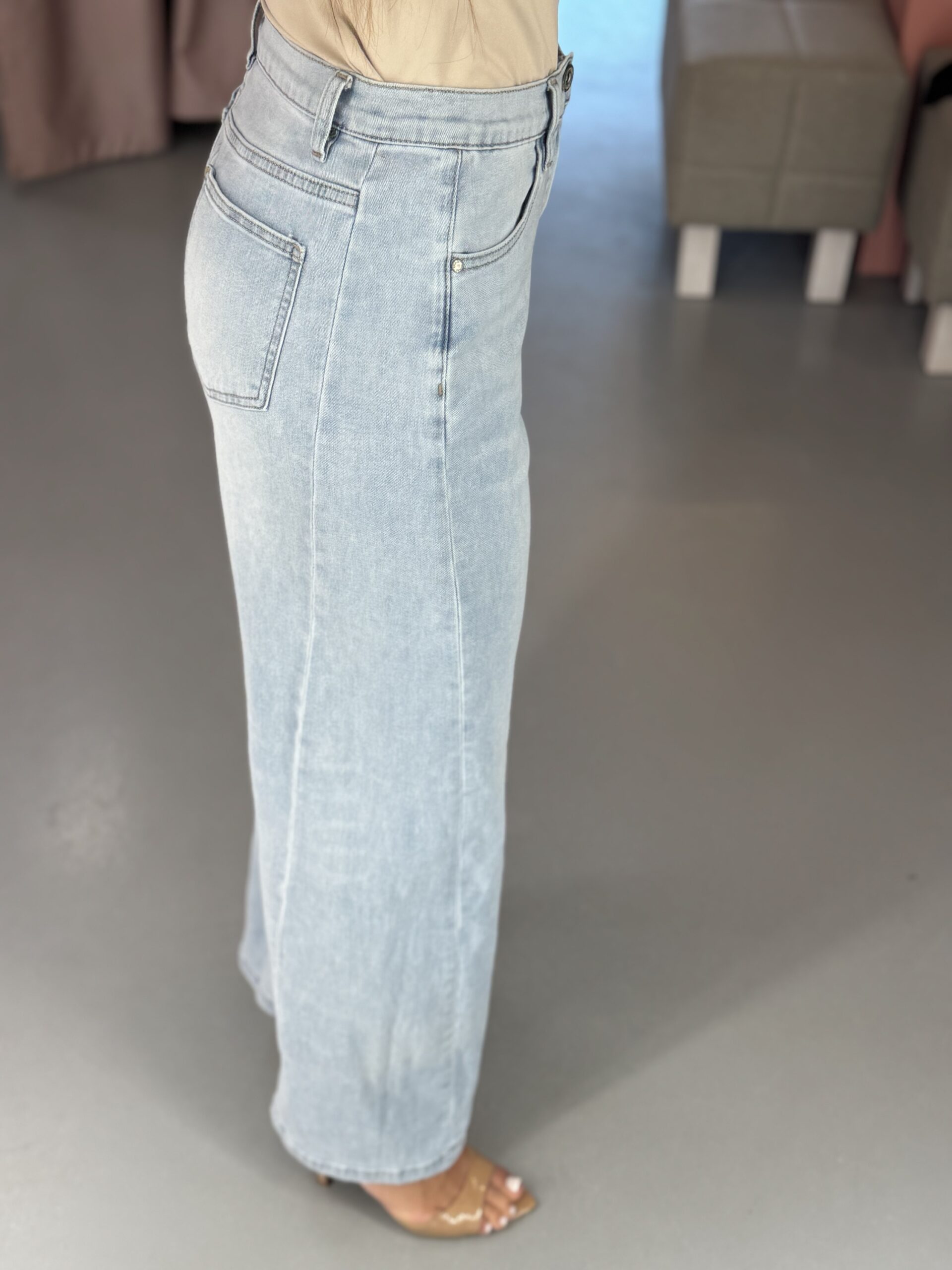 Džinsai Wide Petite